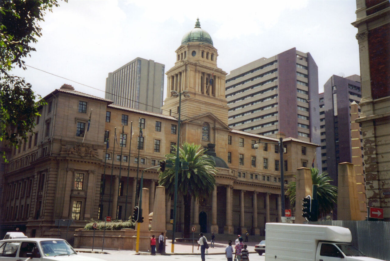 Archival street view of Johannesburg City Hall, now the seat of the Gauteng Provincial Legislature