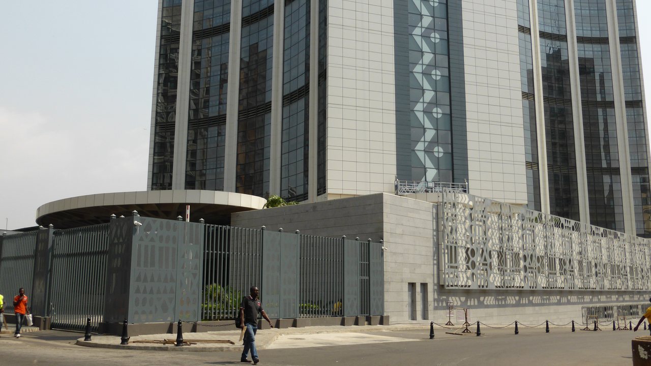 Archival exterior view of the African Development Bank headquarters in Abidjan, Côte d’Ivoire
