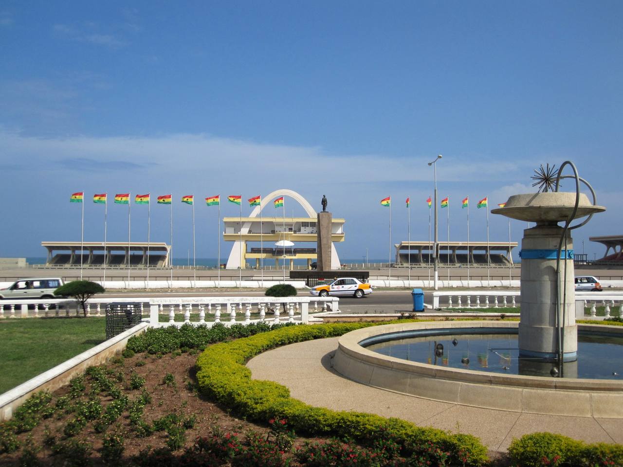 Independence Square and its ceremonial architecture in Accra, photographed in July 2010