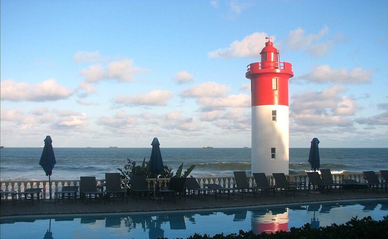 The Oyster Box hotel and lighthouse in Umhlanga