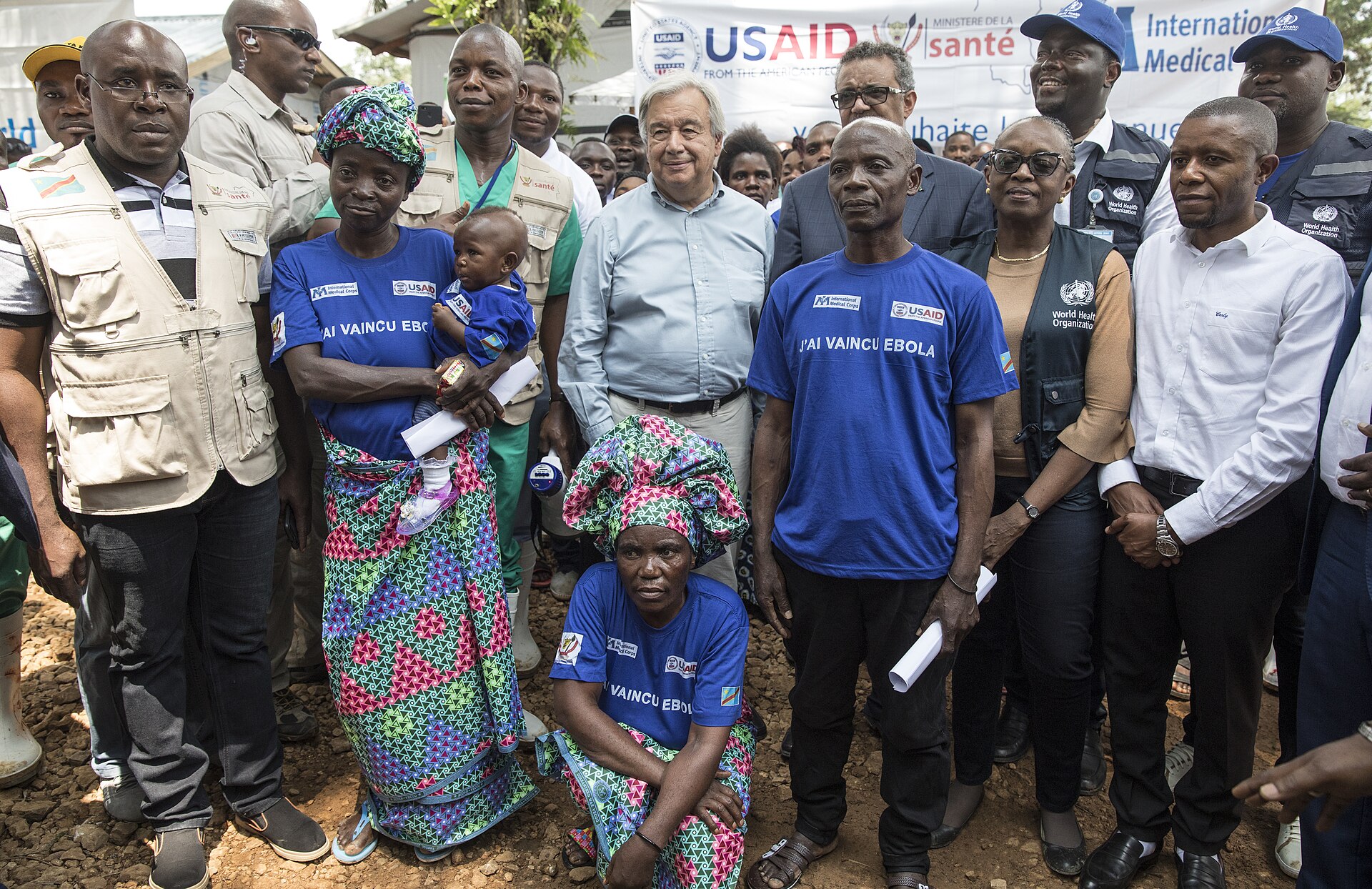 Health workers at an Ebola treatment centre