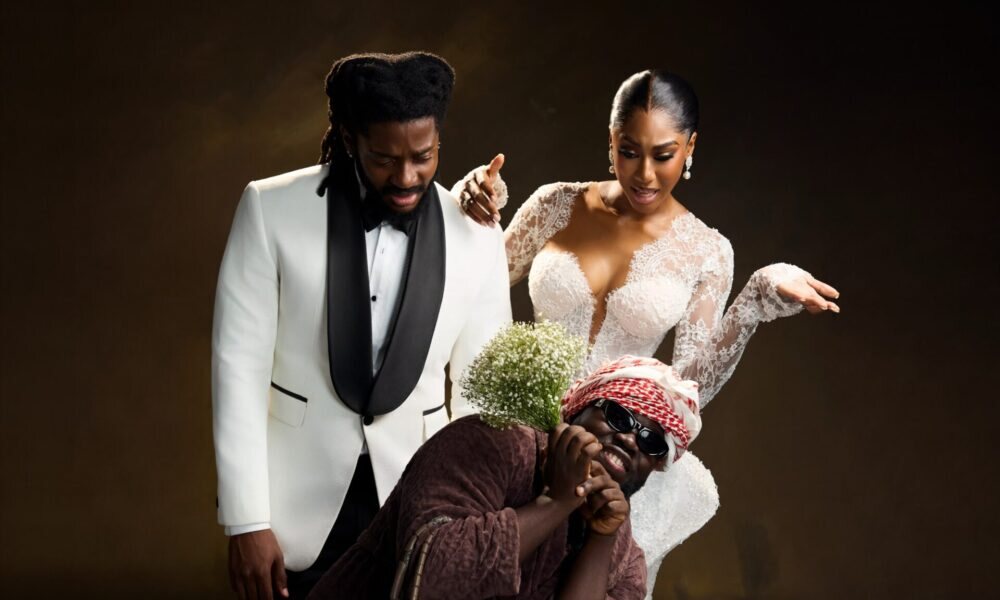 Folagade Banks with models dressed for A Mama Deola Wedding Story