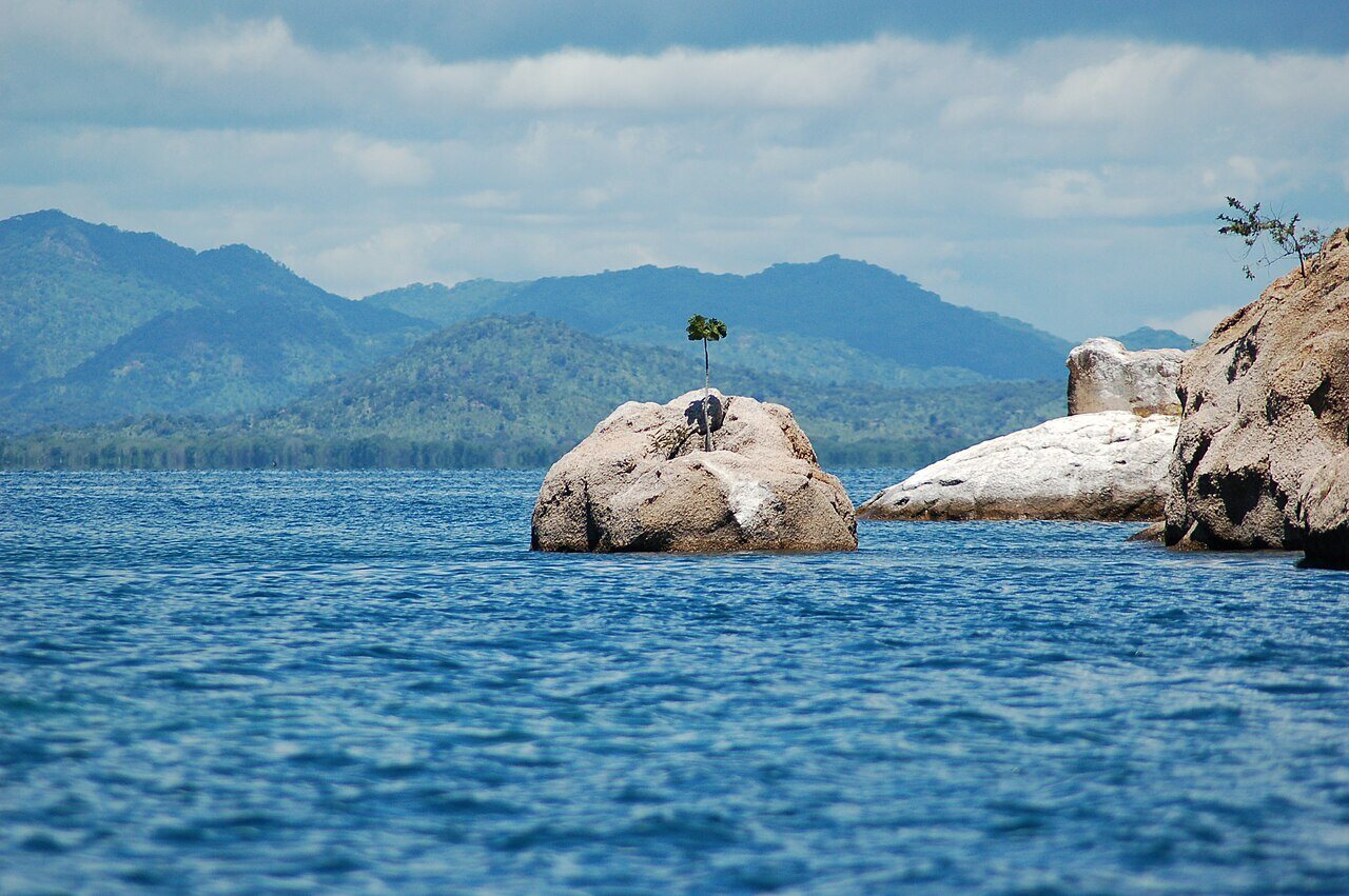 Clear water and rocky shoreline at Cape Maclear on Lake Malawi